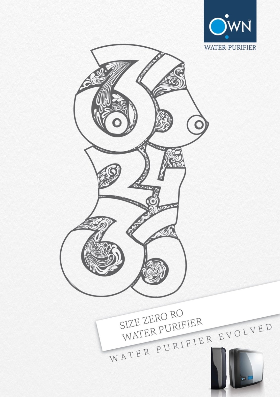 OWN Water — Size Zero Typographic Ad