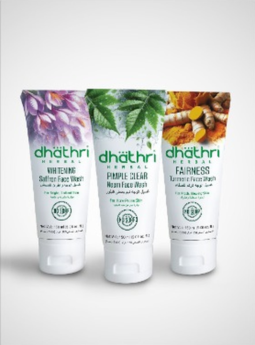 Dhathri — Herbal Face Wash Range Packaging