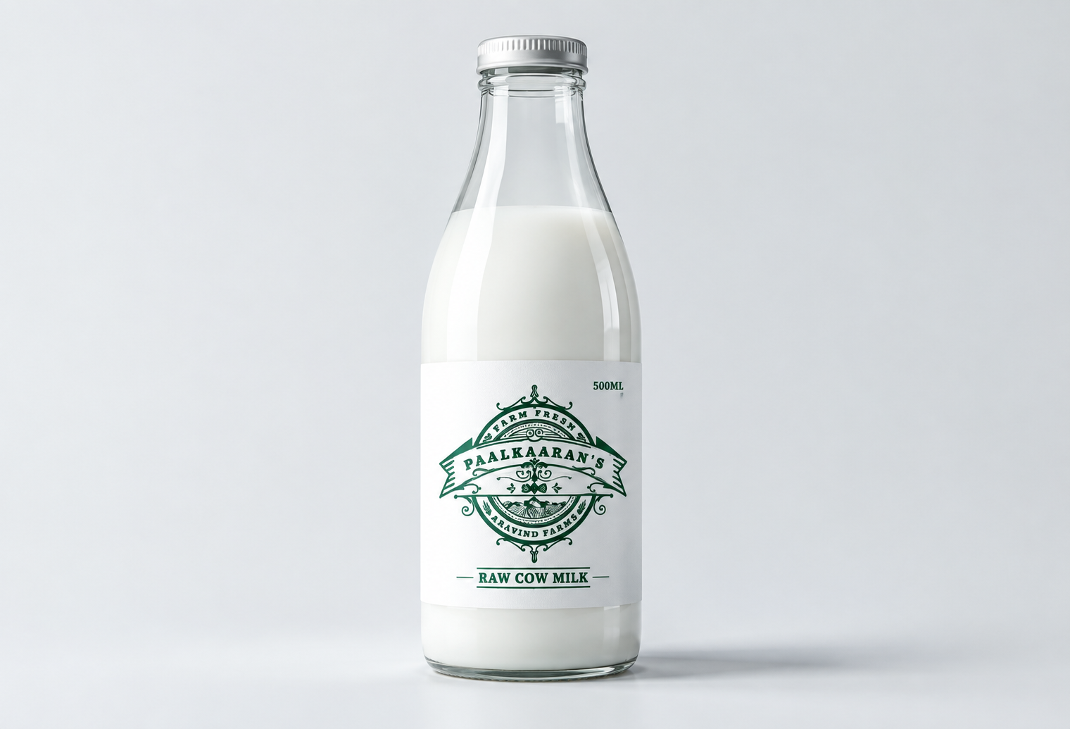 Paalkaaran's — Raw Cow Milk Bottle Packaging