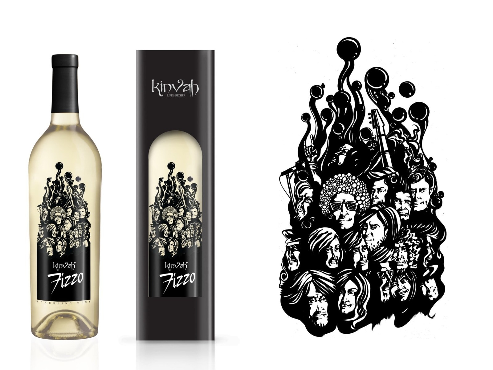 Kinvah Fizzo — Bottle & Illustration