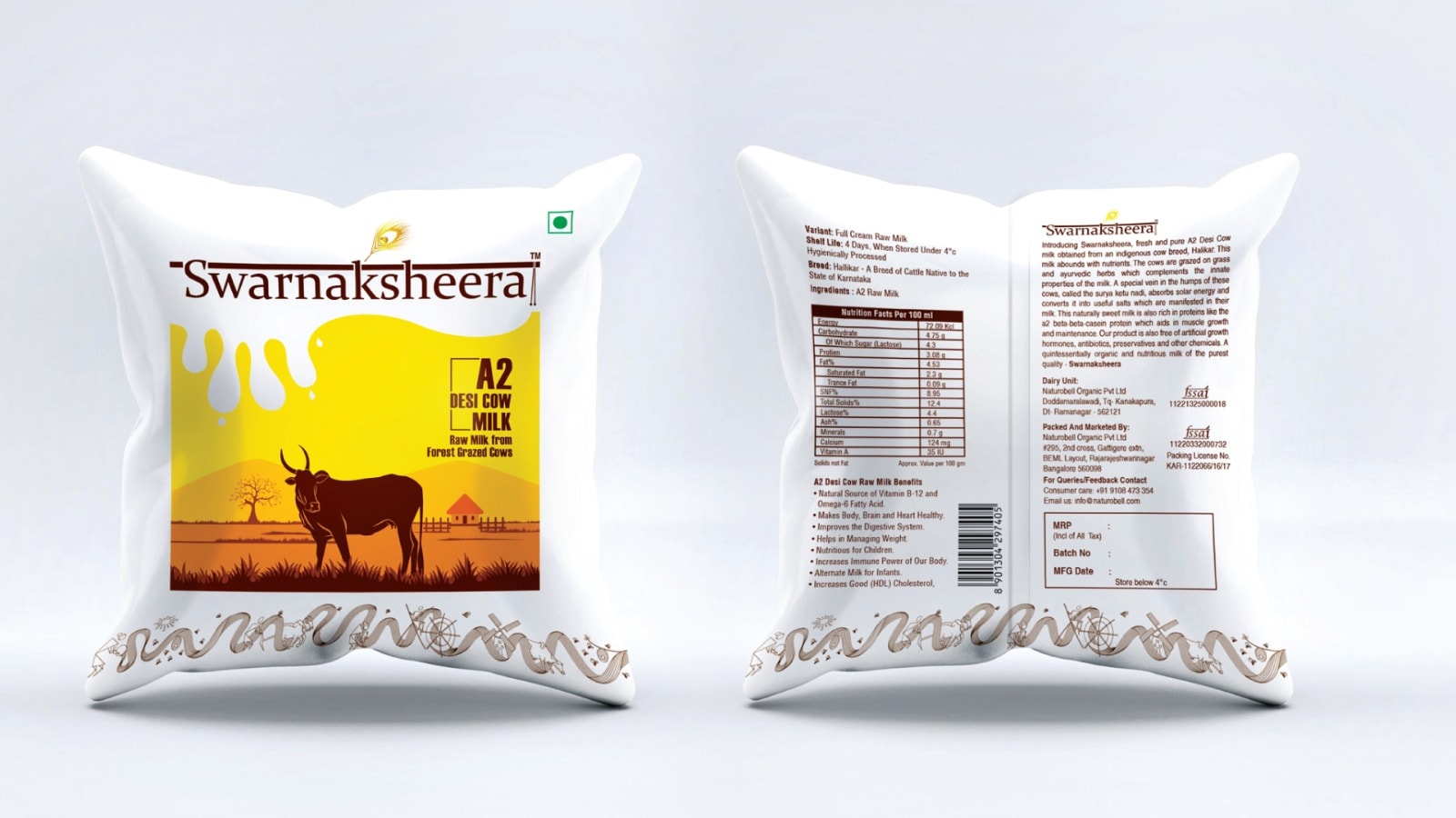 Swarnaksheera — A2 Desi Cow Milk Packaging