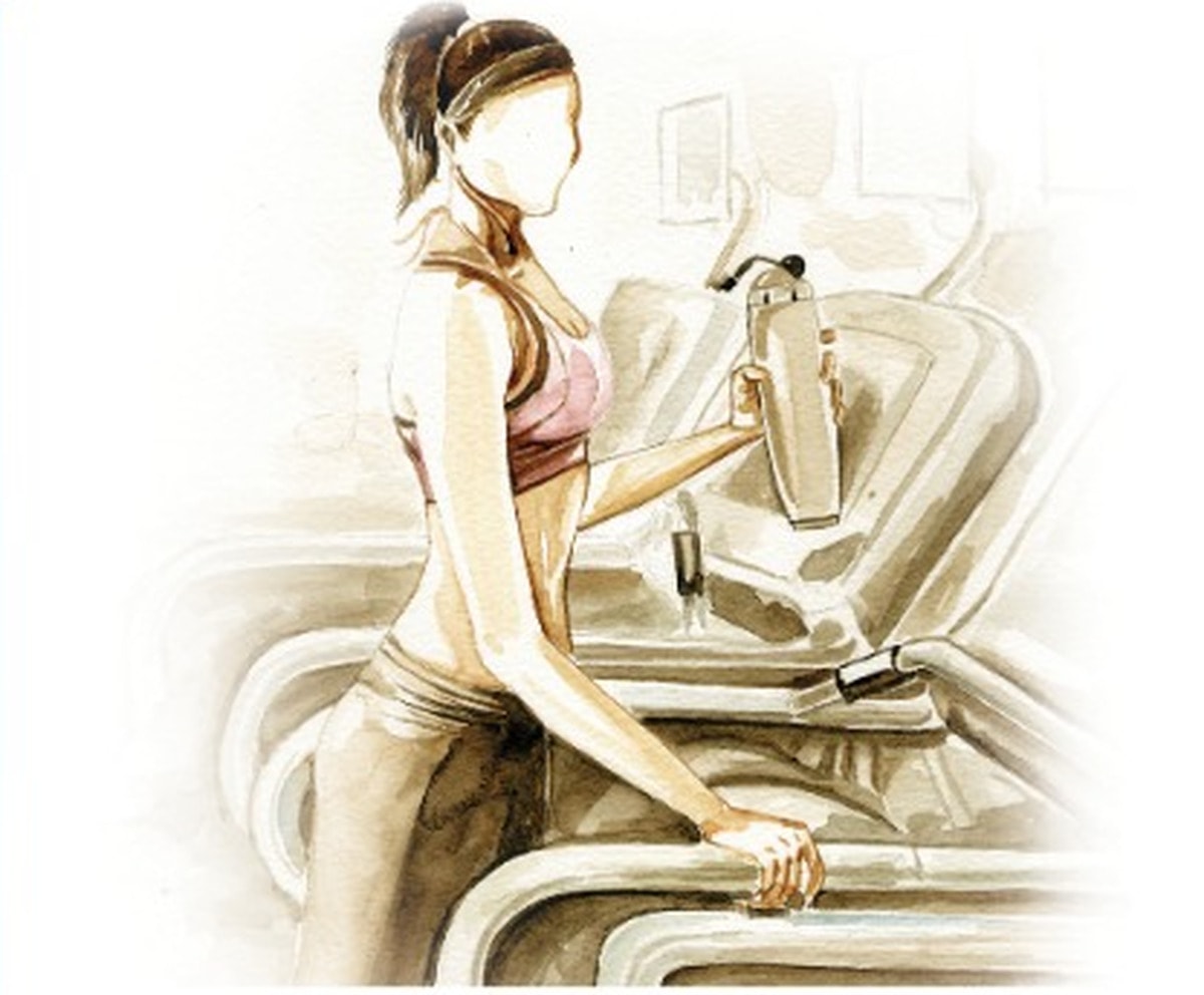 Pure Earth — Gym Treadmill Watercolour Illustration